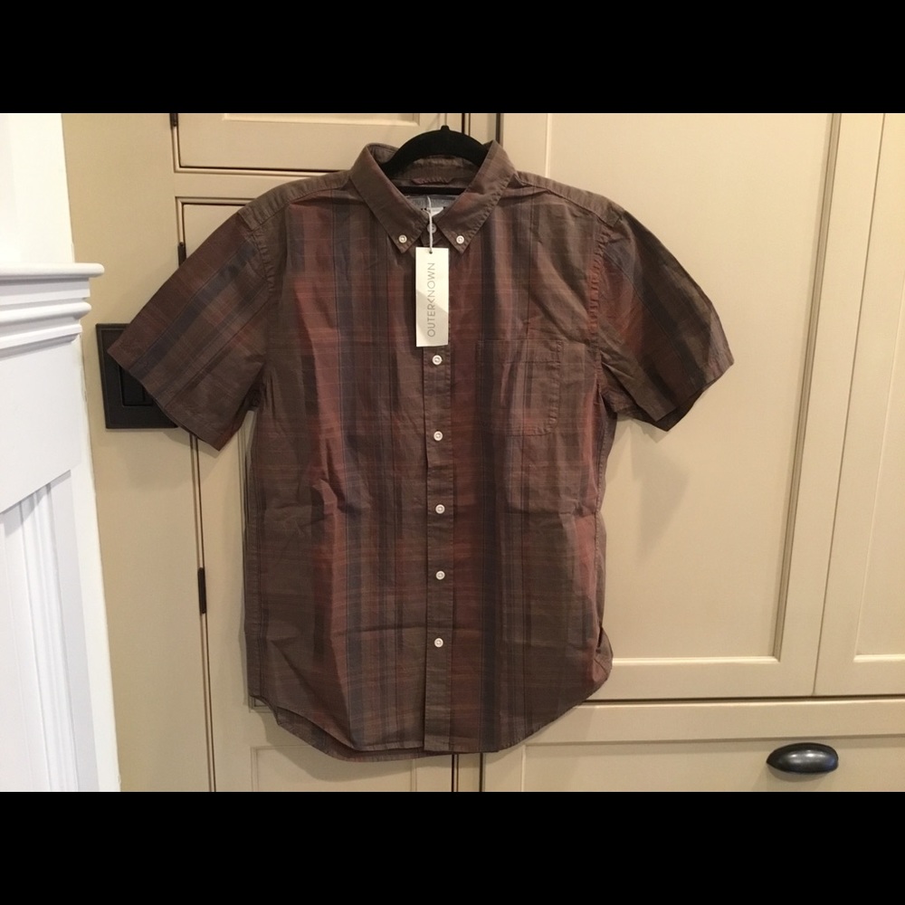 Outerknown Brown Plaid Casual Button Down Shirt